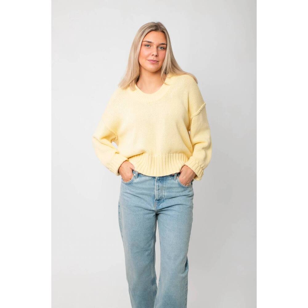 NEW WISHLIST scoop neck sweater in lemon sorbet